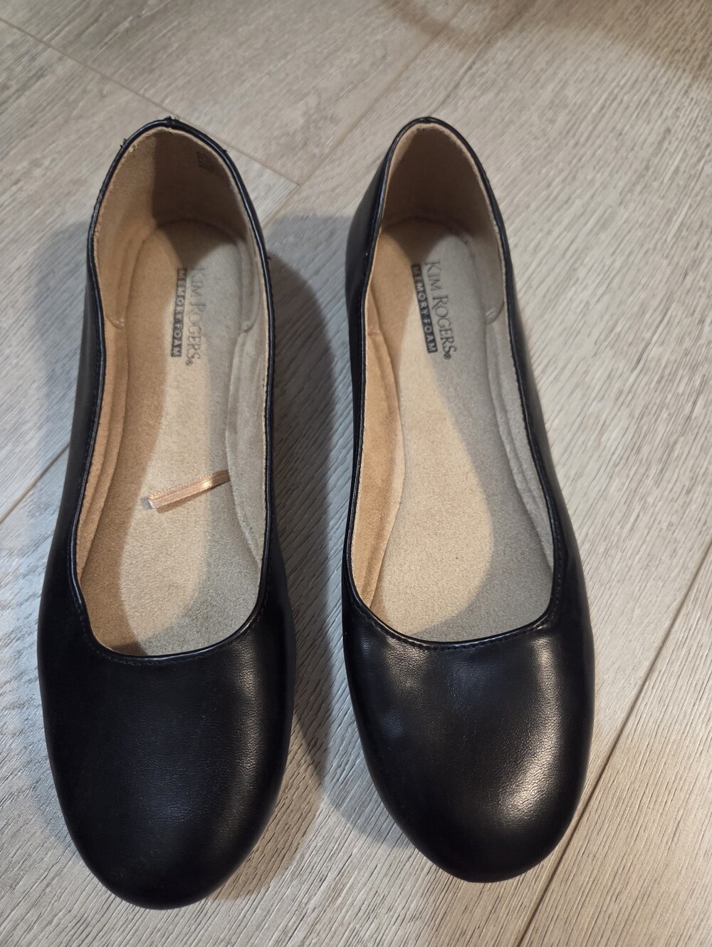 Kim Rogers Black Leather Ballet Flats